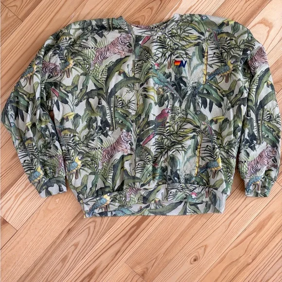 Aviator Nation Jungle Relaxed Crew sweatshirt - sand sz medium - Picture 7 of 10